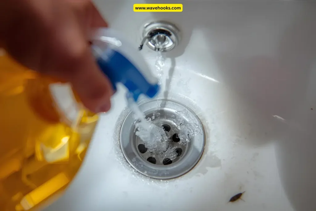 what to pour down the drain to kill roaches