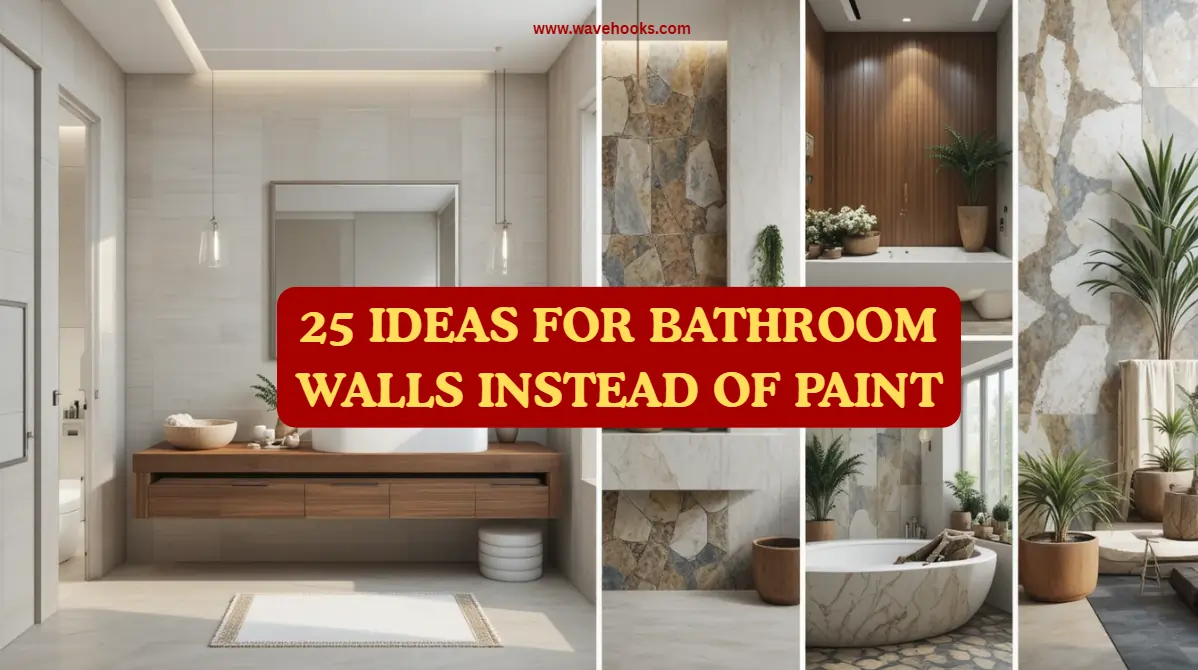 25 Colorful Ideas For Bathroom Walls Instead Of Paint!