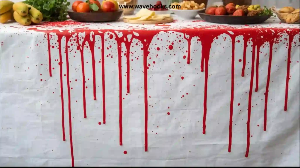 Blood Drip Tablecloth creepy DIY halloween decoration ideas