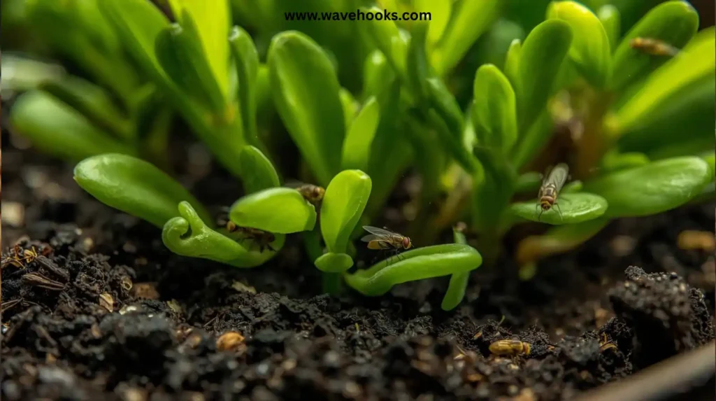 Potted Plants with Damp Soil