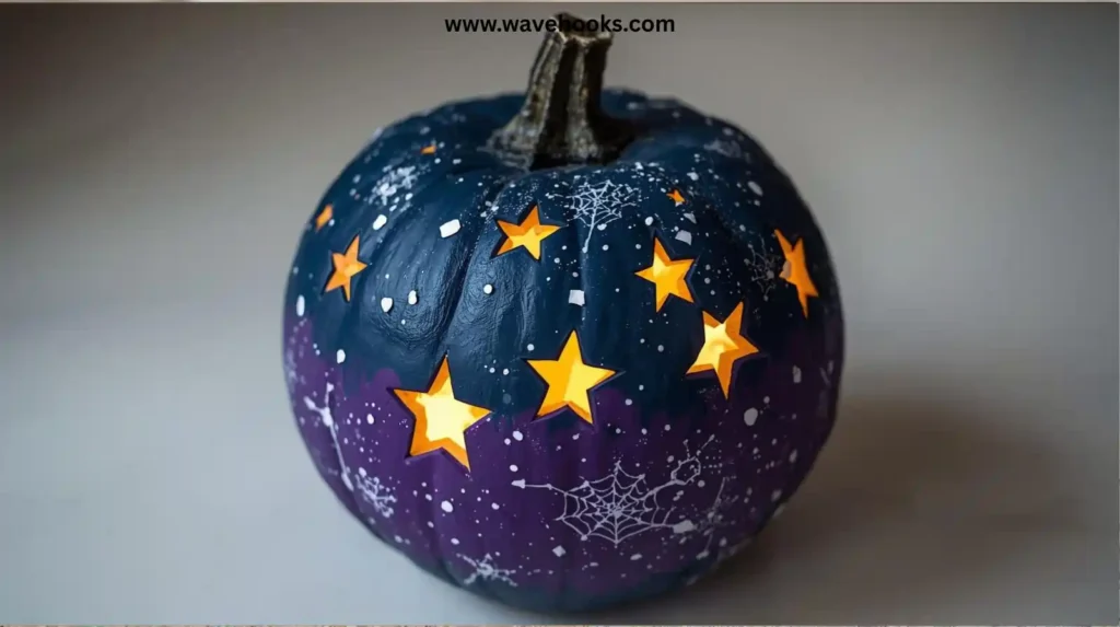 Galaxy Glow Pumpkin easy and cute pumpkin painting ideas