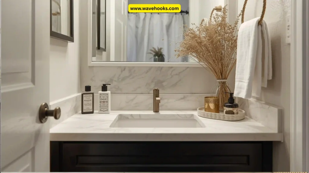 how to decorate a small bathroom counter