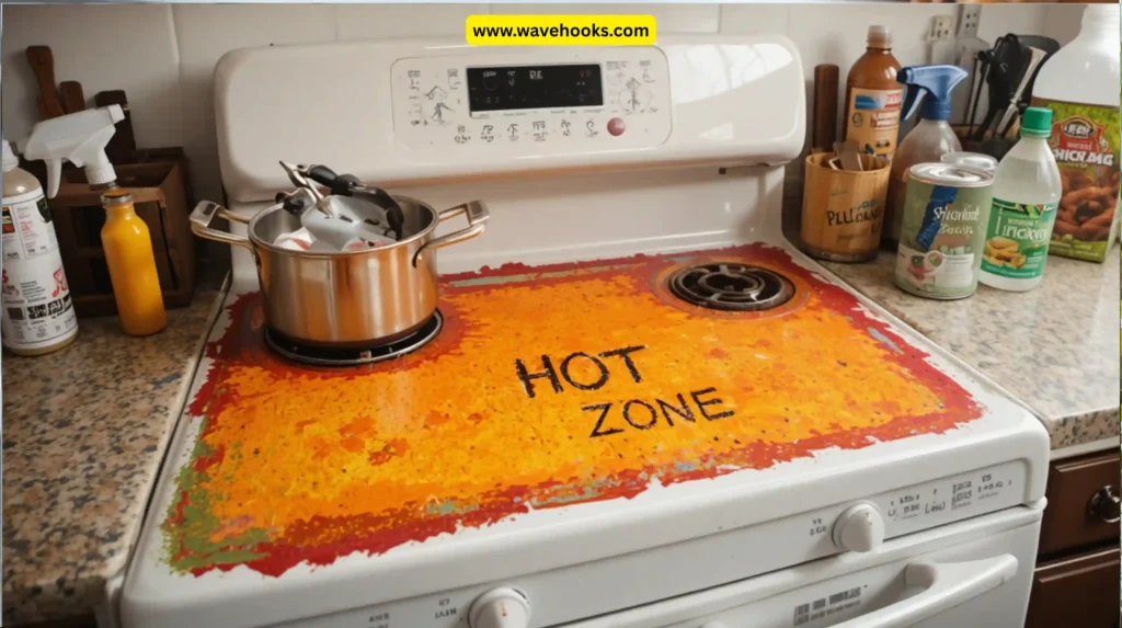 Label “hot zone” for cooking only