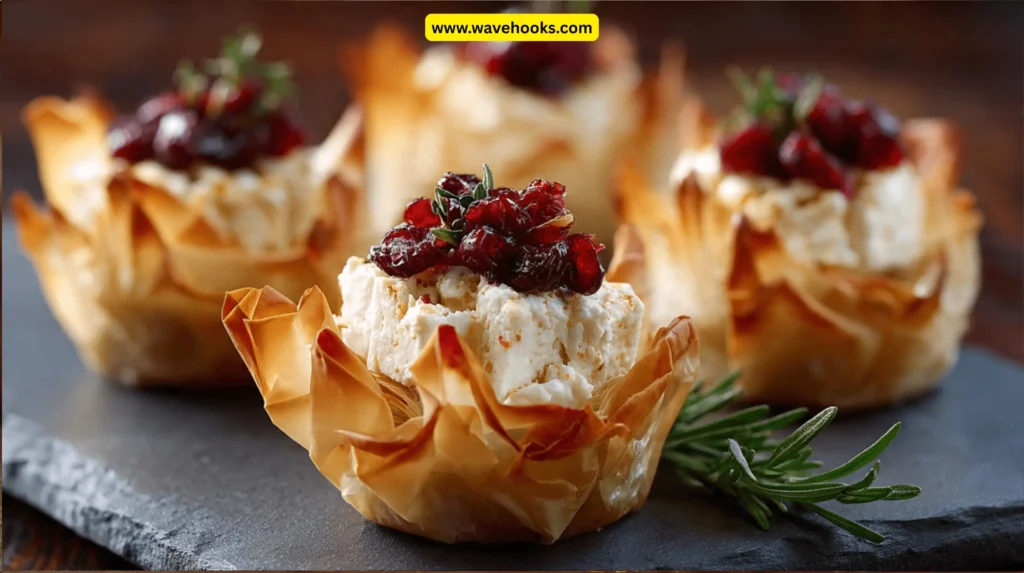 Sage & Cranberry Goat-Cheese Filo Cups