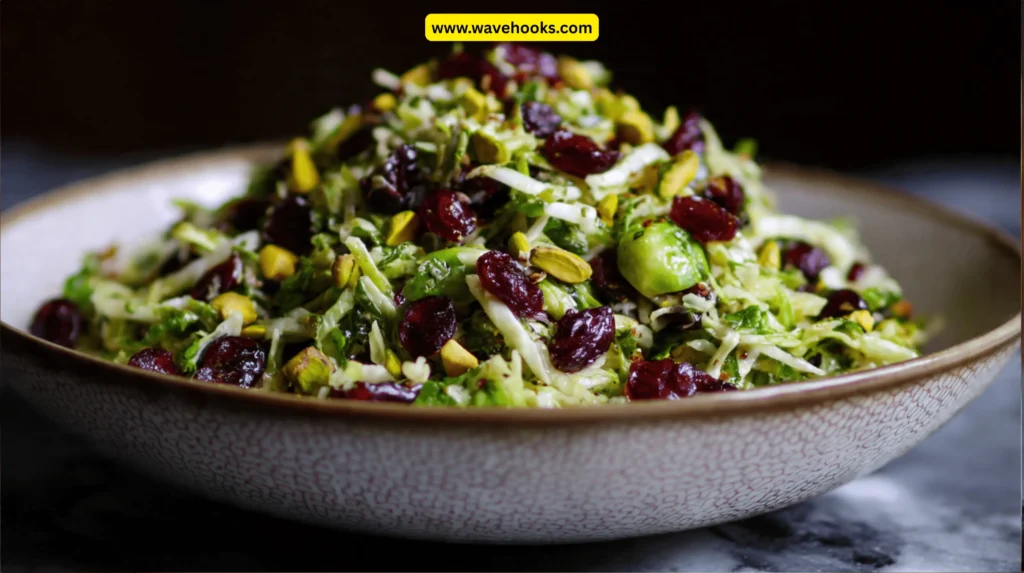 Cranberry-Pistachio Brussels Sprout Slaw