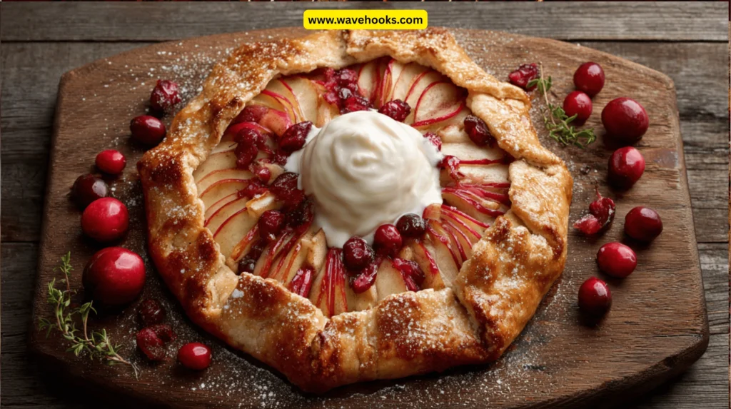 Apple-Cranberry Galette with Vanilla Cream