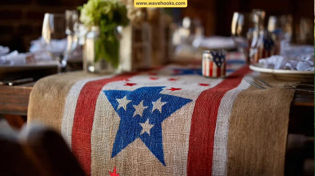 Patriotic Table Runner from Burlap