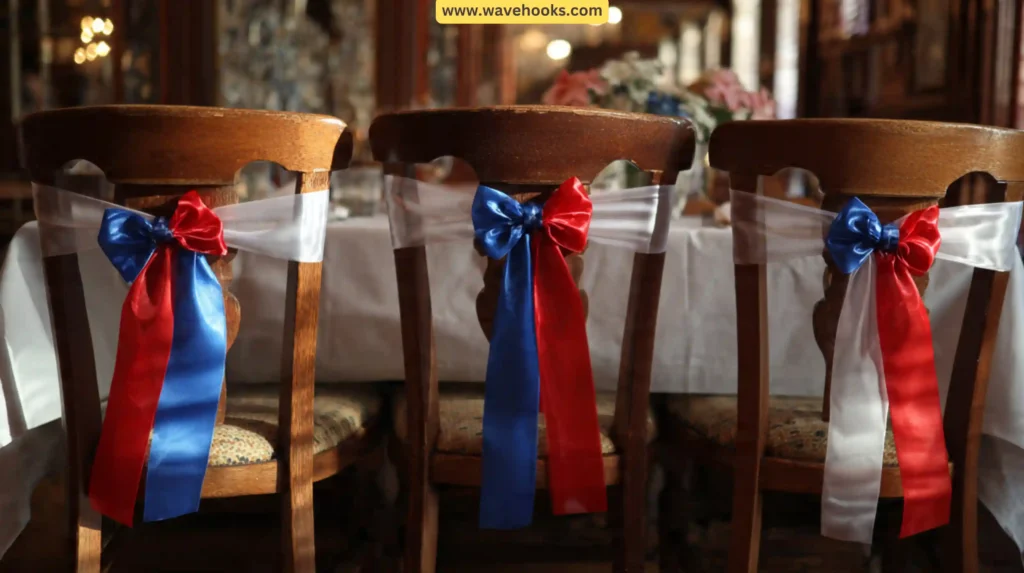 Flag & Ribbon Wreath For Chair Backs