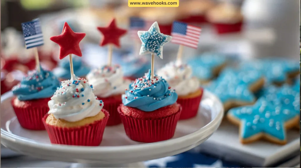 17. Flag-Inspired Cupcake & Dessert Display
