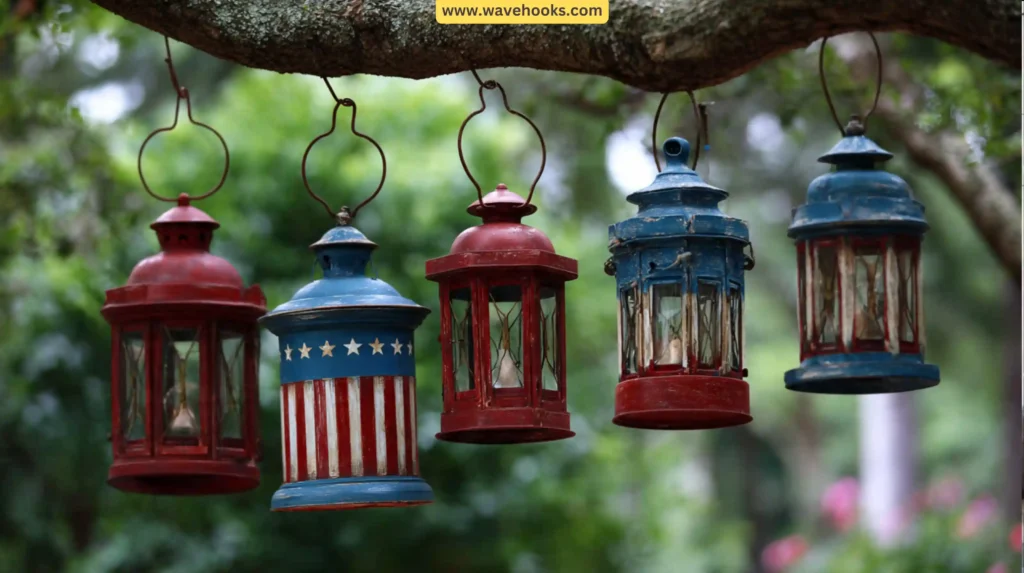 Patriotic Lanterns Hanging Outdoor