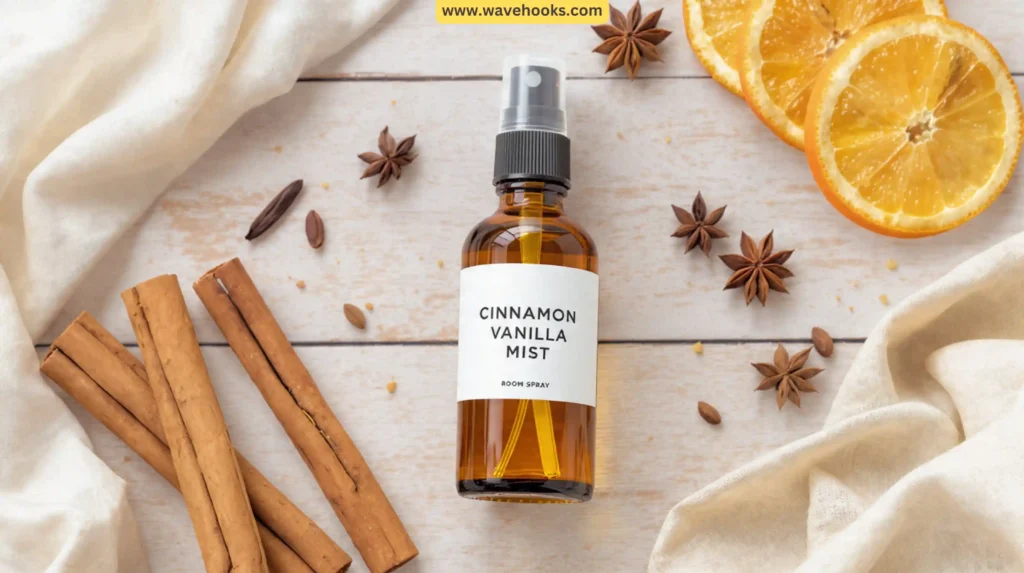 Candle-Free Hallway Spray: Cinnamon-Vanilla Room Mist