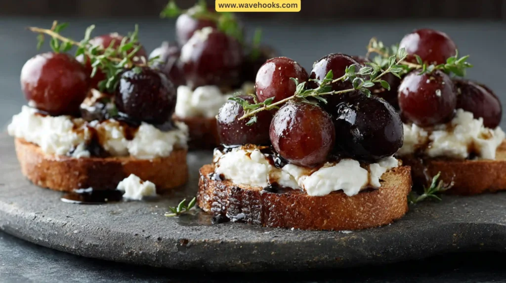 Balsamic Roasted Grapes with Whipped Ricotta