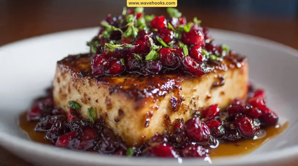 Maple Glazed Tofu with Cranberry Relish