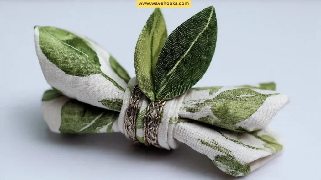 Cloth Napkin Ring Leaves