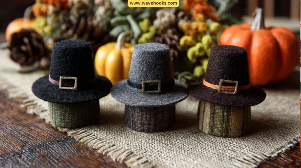 Mini Felt Pilgrim Hat Centerpieces