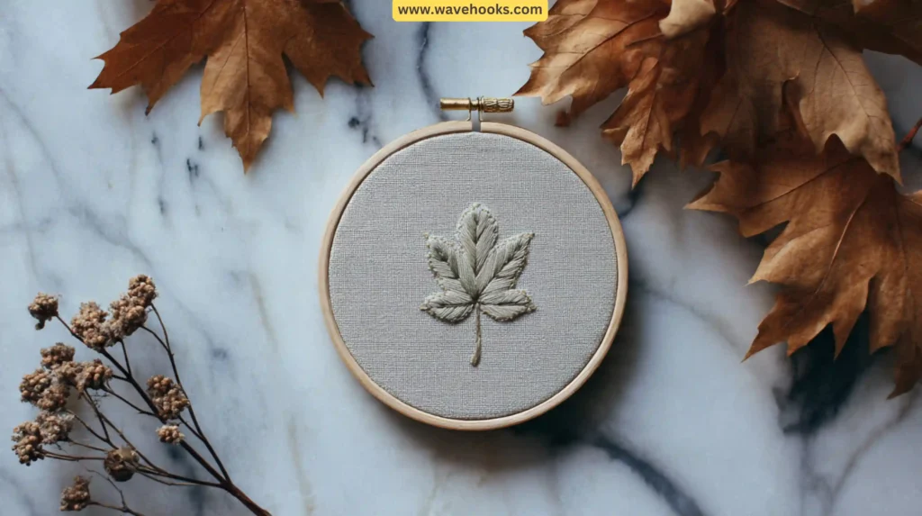 11. Embroidered Pilgrim Hoop Art