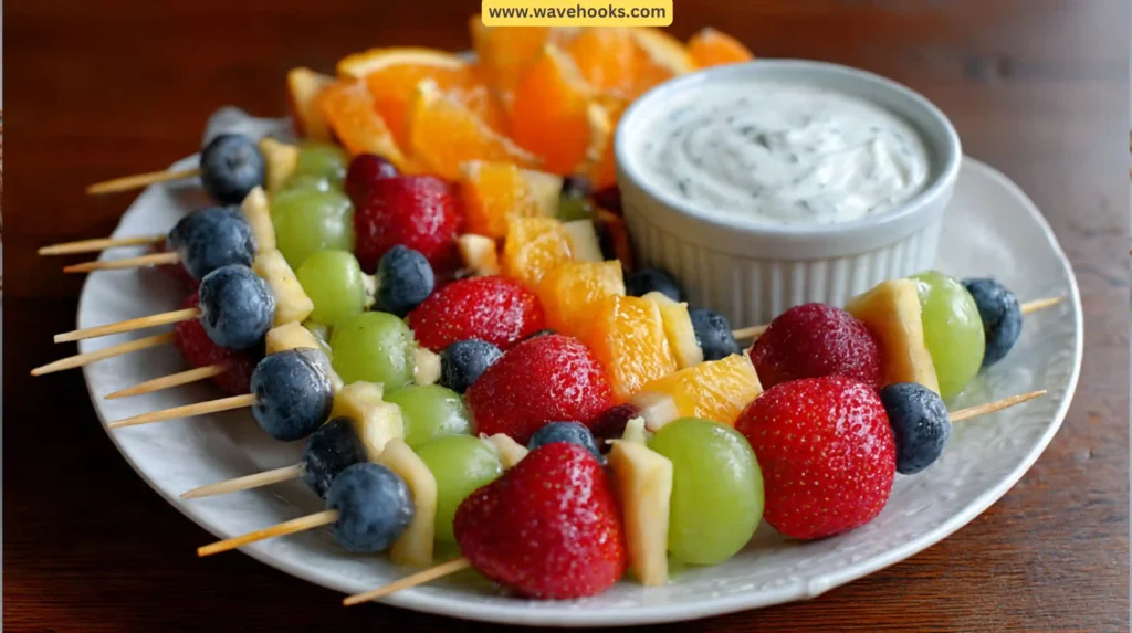 25. Harvest Fruit Skewers with Yogurt Dip