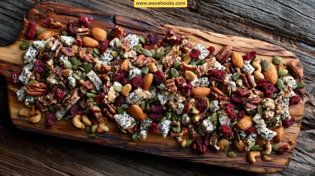 20. Rustic Nut & Seed Crunch Board