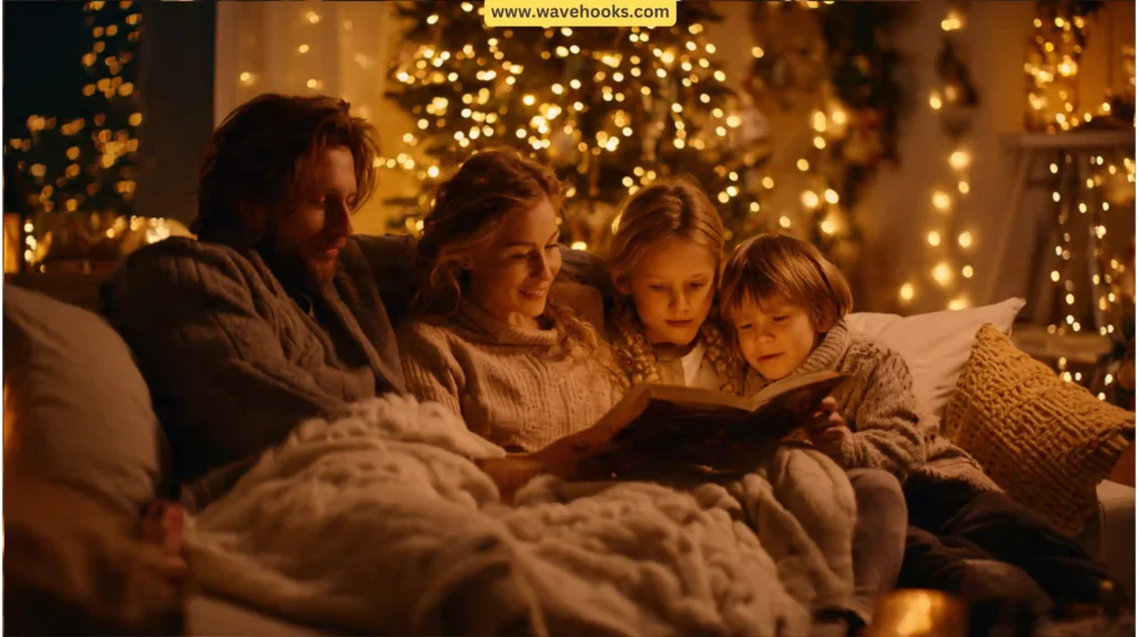15. Reading A Christmas Story Together Before Bed