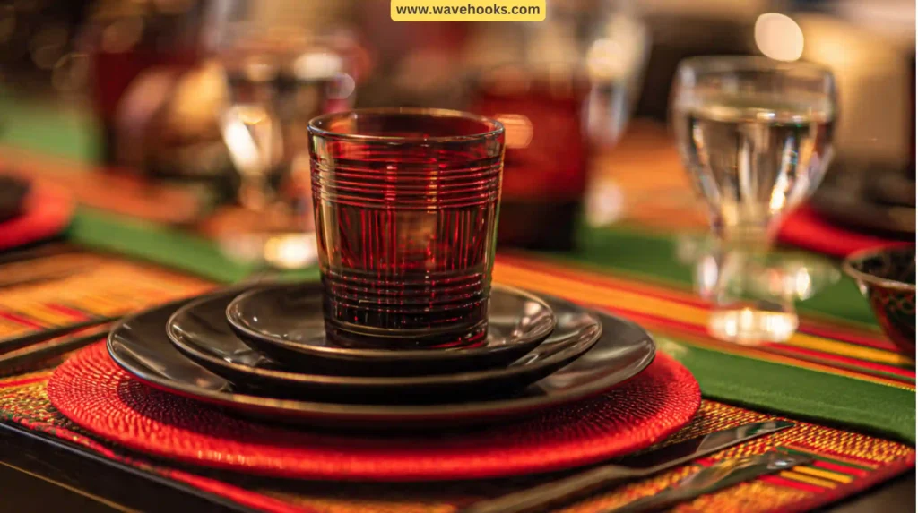 12. Red Striped Glassware