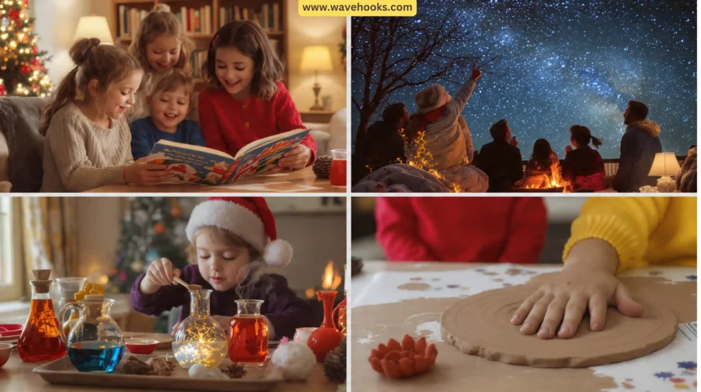 Creative holiday Christmas kids bucket list