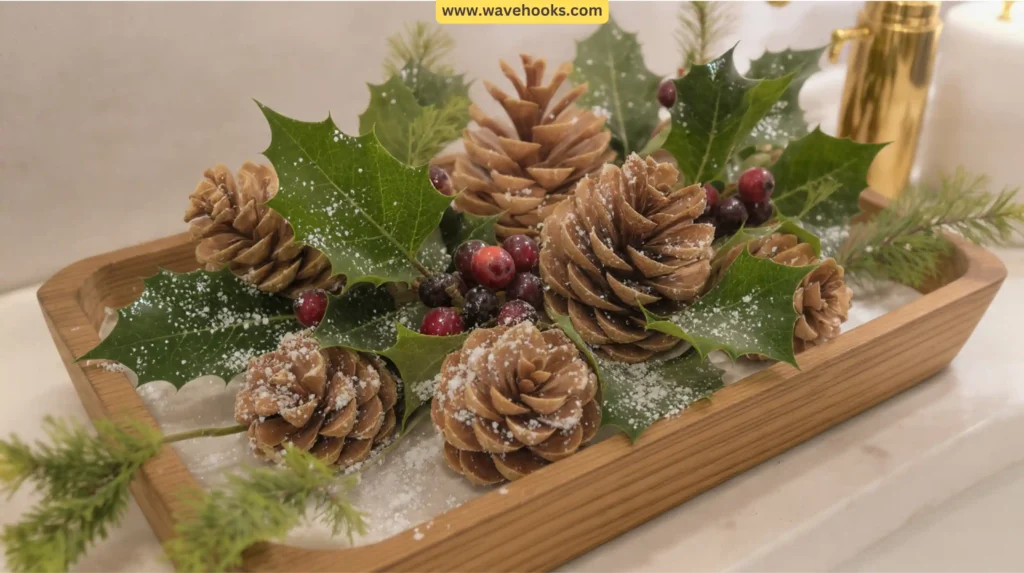 23. Pinecone and Holly Vignette