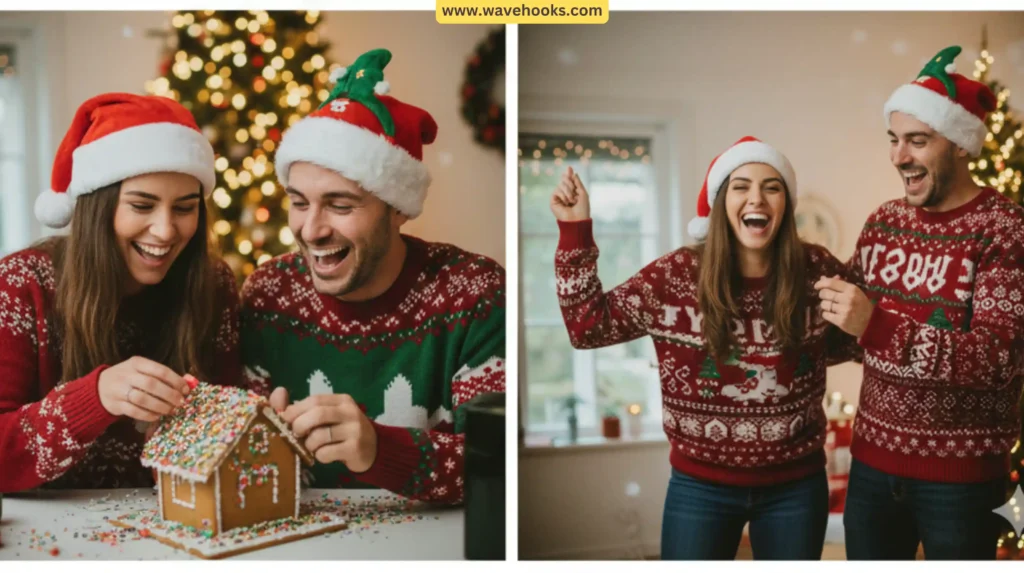Playful Christmas couples bucket list