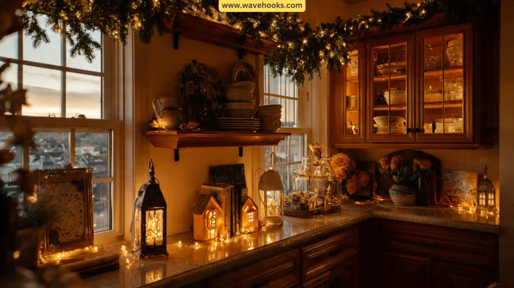 How To Decorate Kitchen Cabinets For Christmas With Cozy Lighting Ideas For Glow