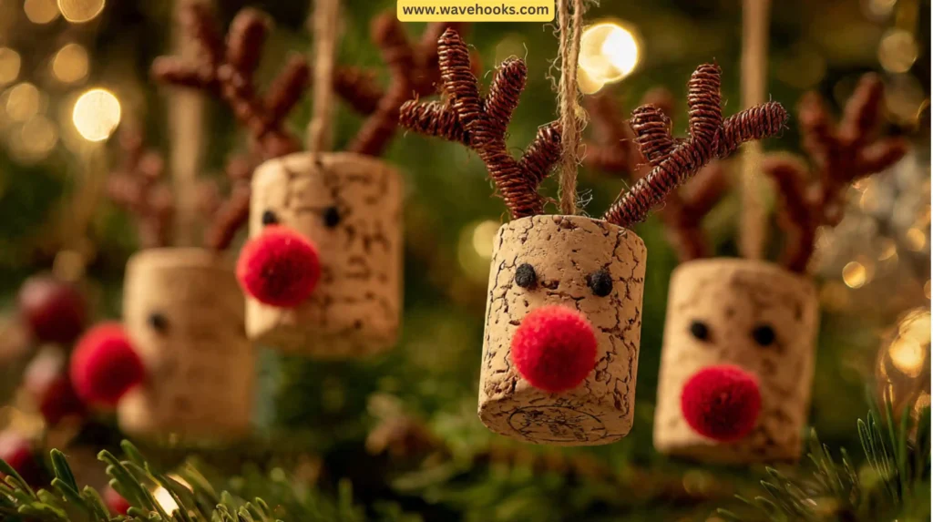 28. Wine Cork Reindeer Ornaments