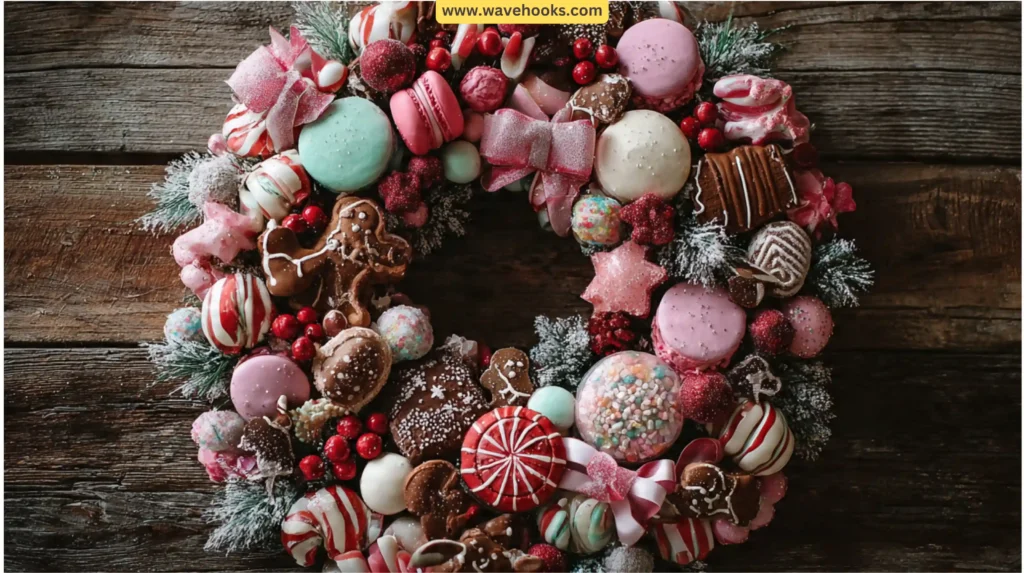 Candy and Sweet Treats for Artificial Christmas Wreath Decorating Ideas
