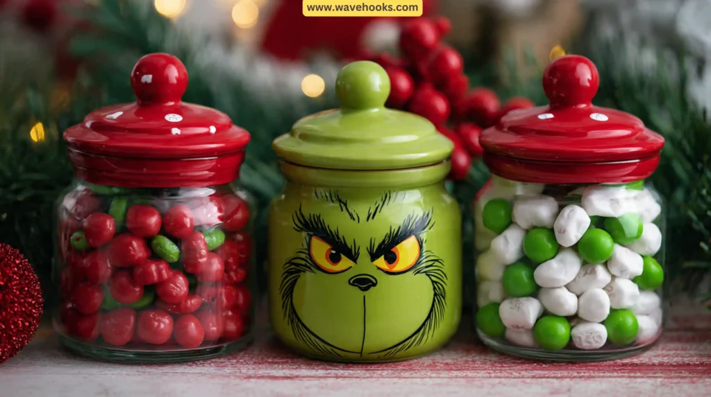 5. Grinch-Themed Candy Jars