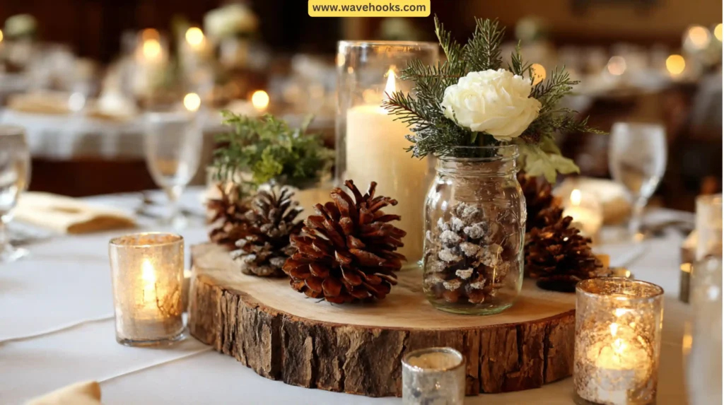 Simple DIY Christmas wedding decorations with Centerpieces