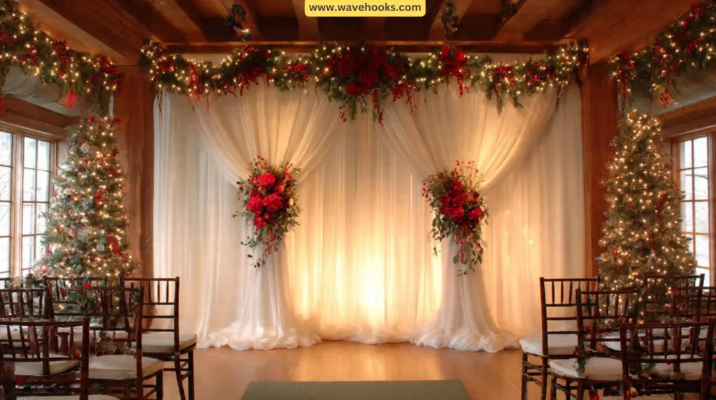 Creative DIY Christmas wedding decorations with Ceremony Backdrops
