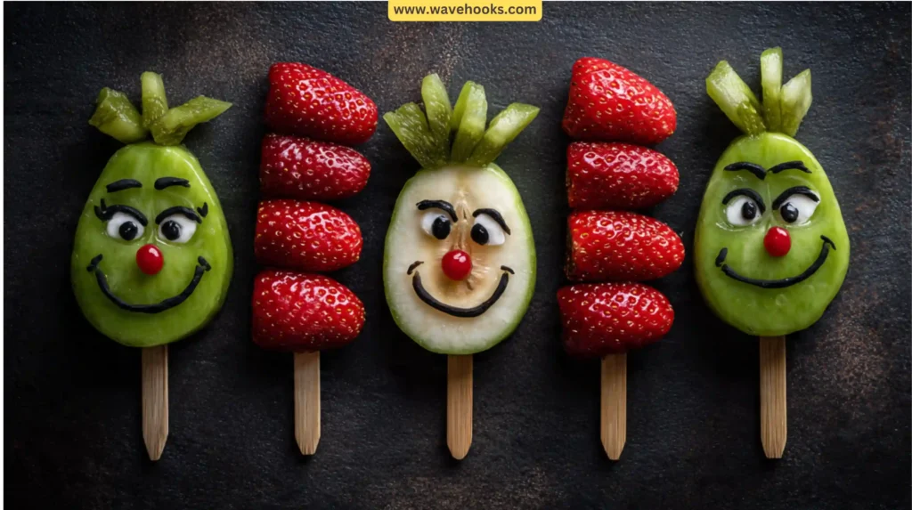3. Grinch Fruit Skewers