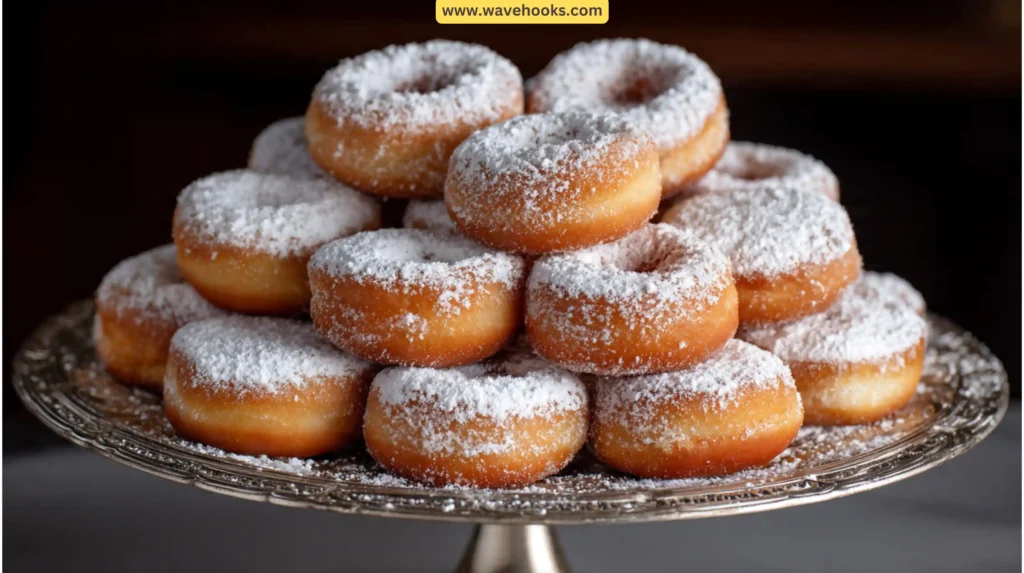 28. Snowflake Powdered Donuts