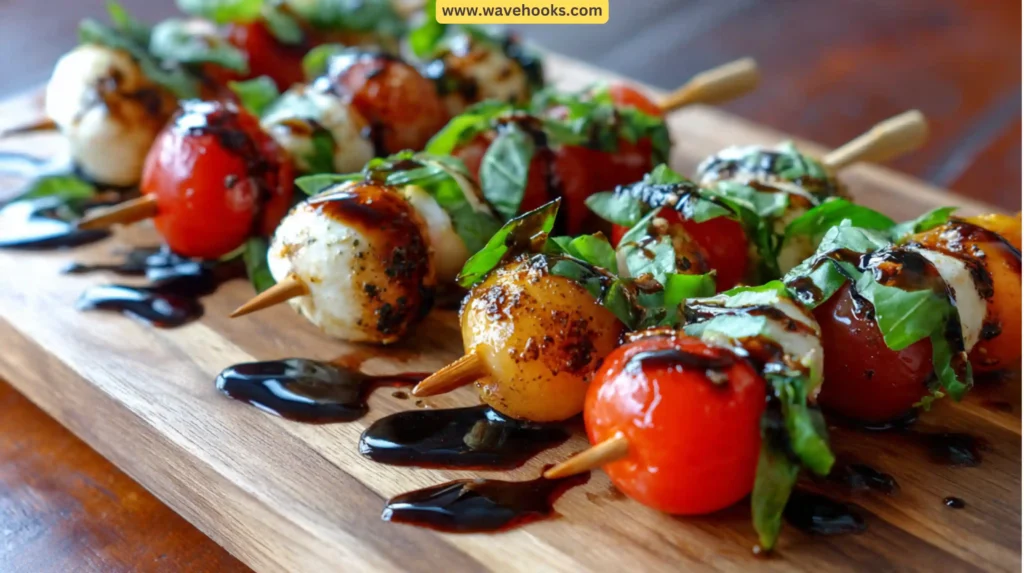 31. Caprese Skewers with Balsamic Glaze