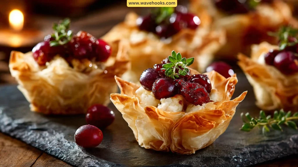 32. Cranberry and Brie Bites in Phyllo Cups