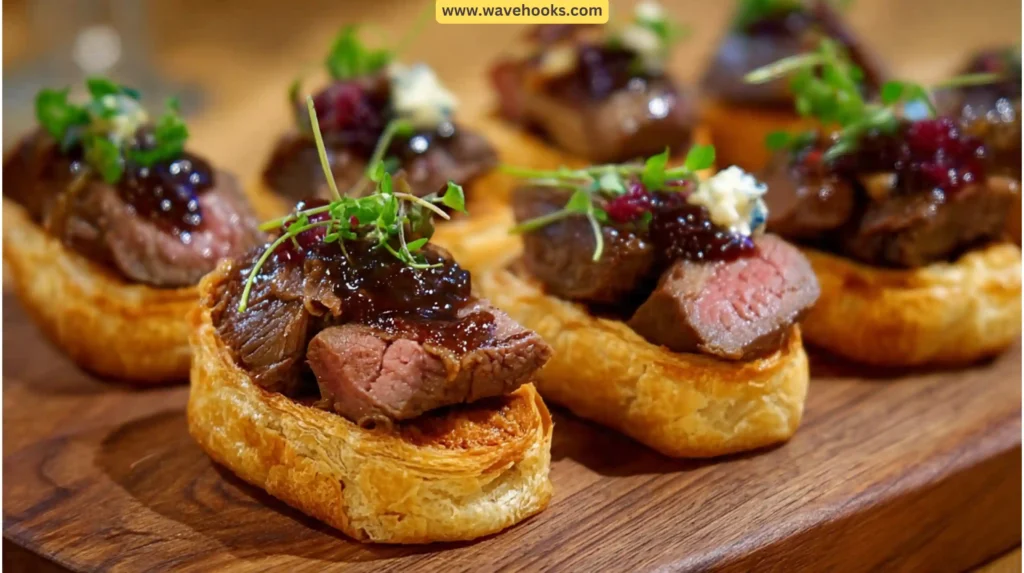 34. Mini Beef Wellington Crostini