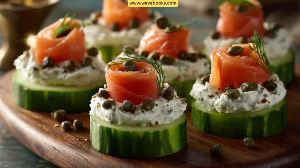 35. Smoked Salmon Cucumber Rounds