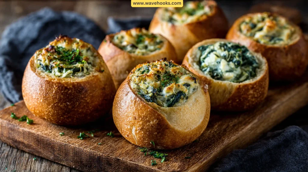 41. Warm Artichoke Dip in Bread Bowl
