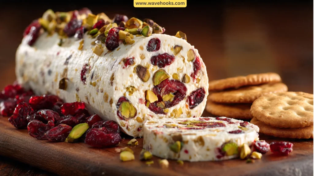 66. Cranberry-Pistachio Cheese Log