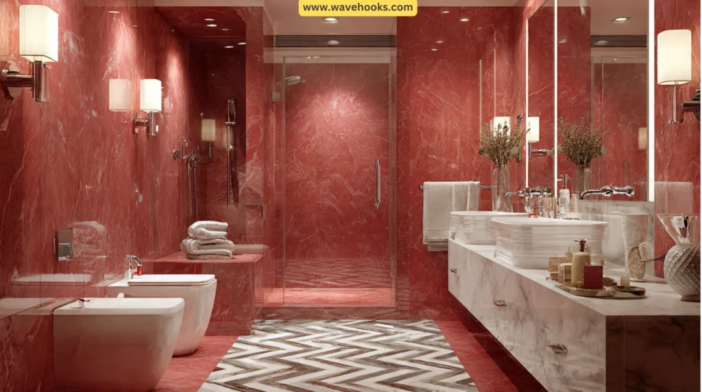 red marble bathroom