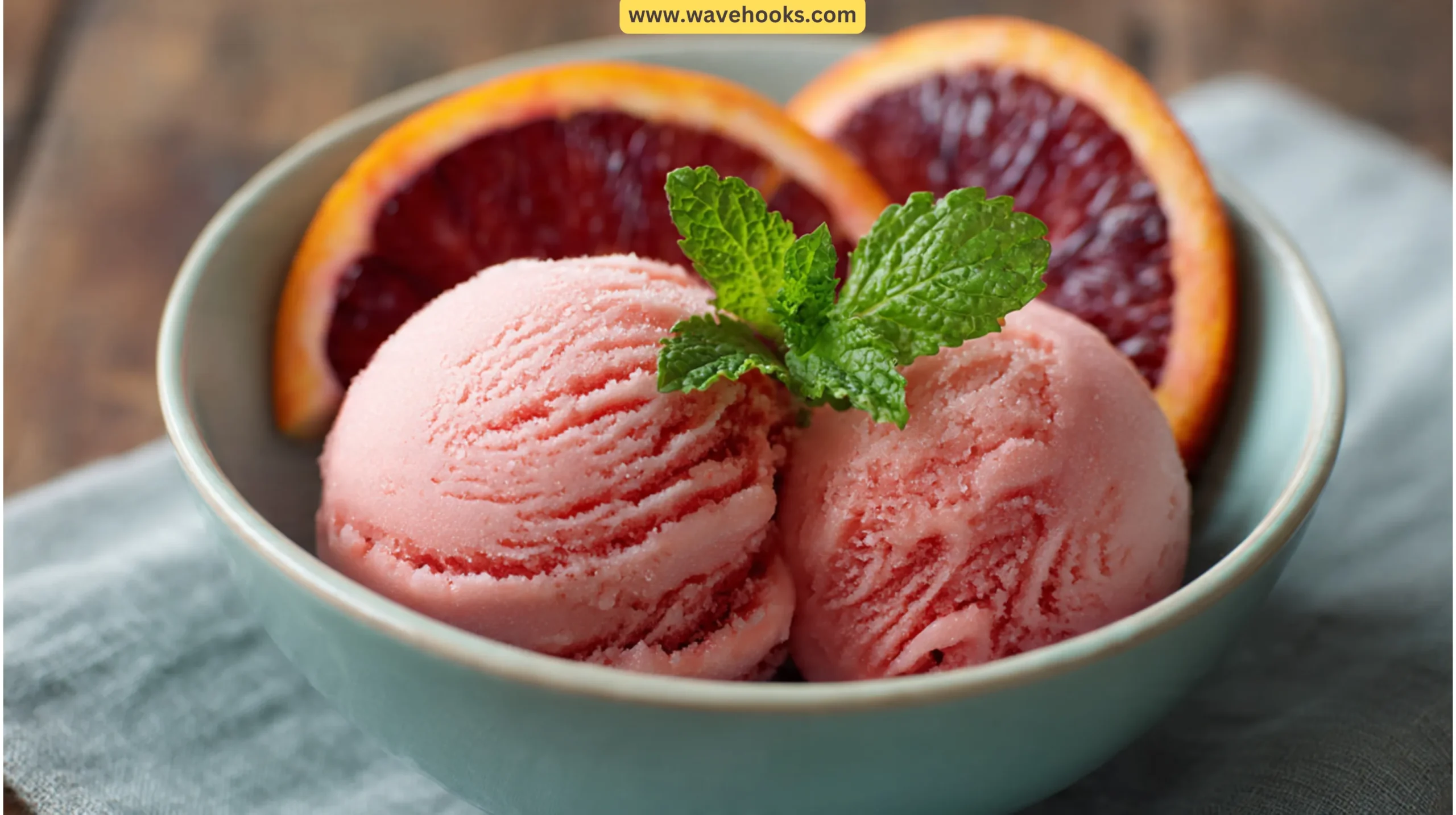 50. Blood Orange Sorbet with Mint