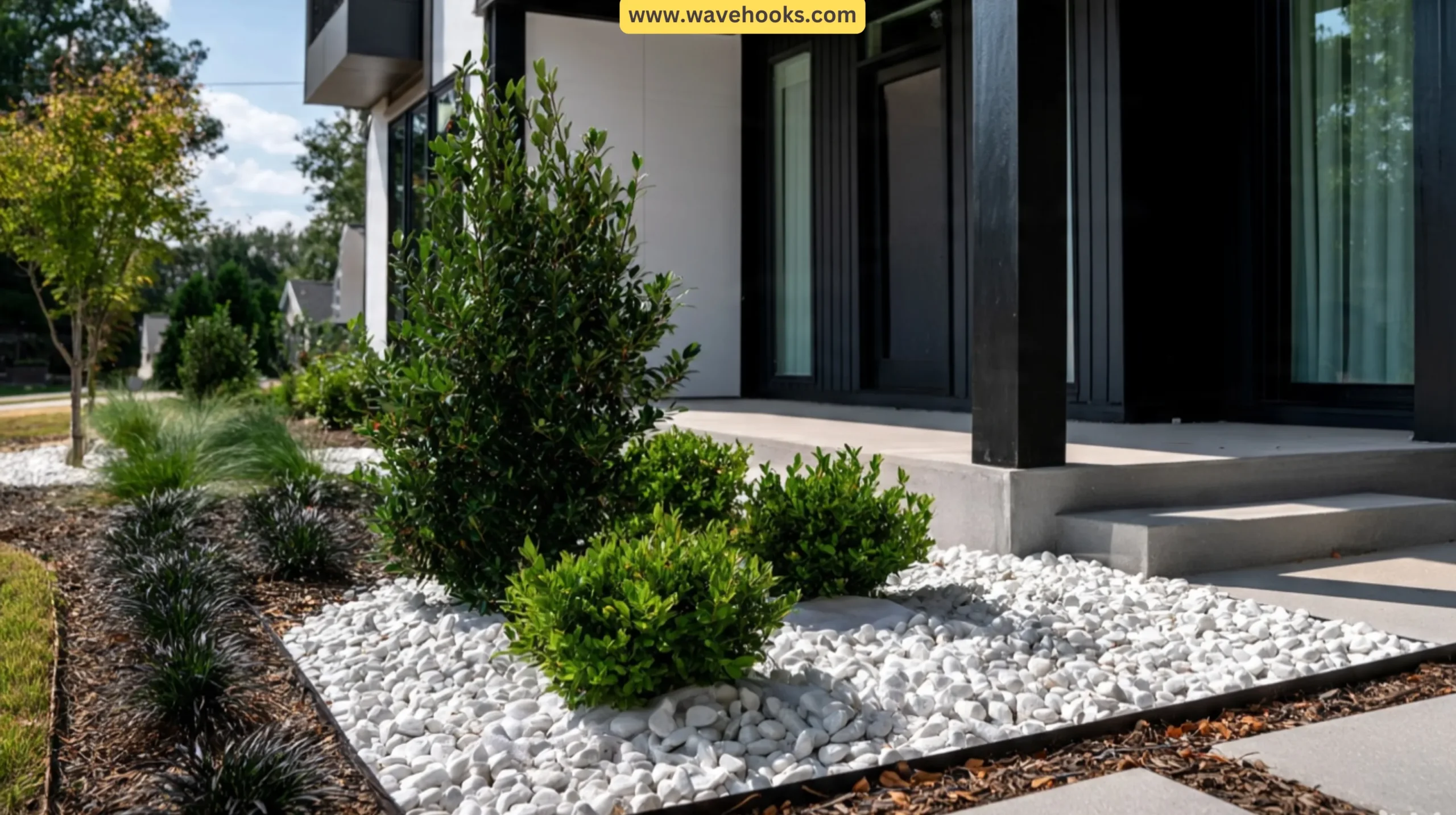 25. Use White Rock For A Bright Modern Bed
