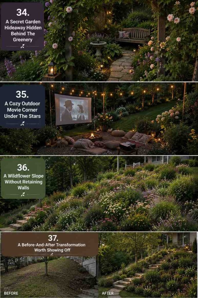 secret garden slope landscaping ideas