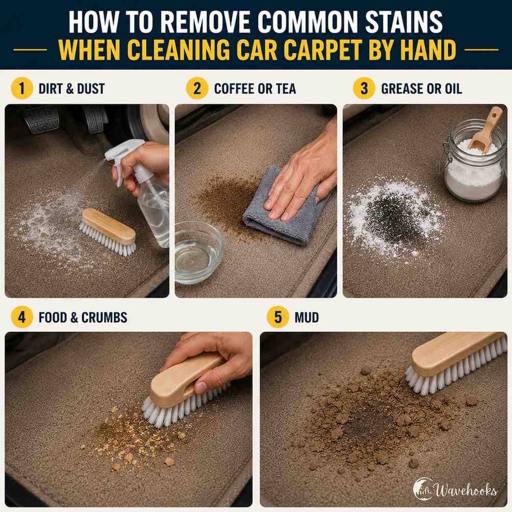 how to remove common stains from the car carpet
