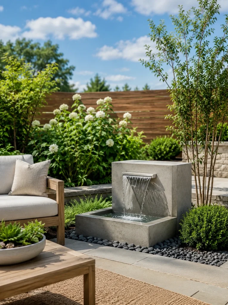 12. Minimalist Water Feature