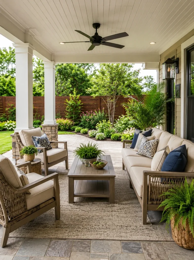 18. Covered Patio with Ceiling Fan