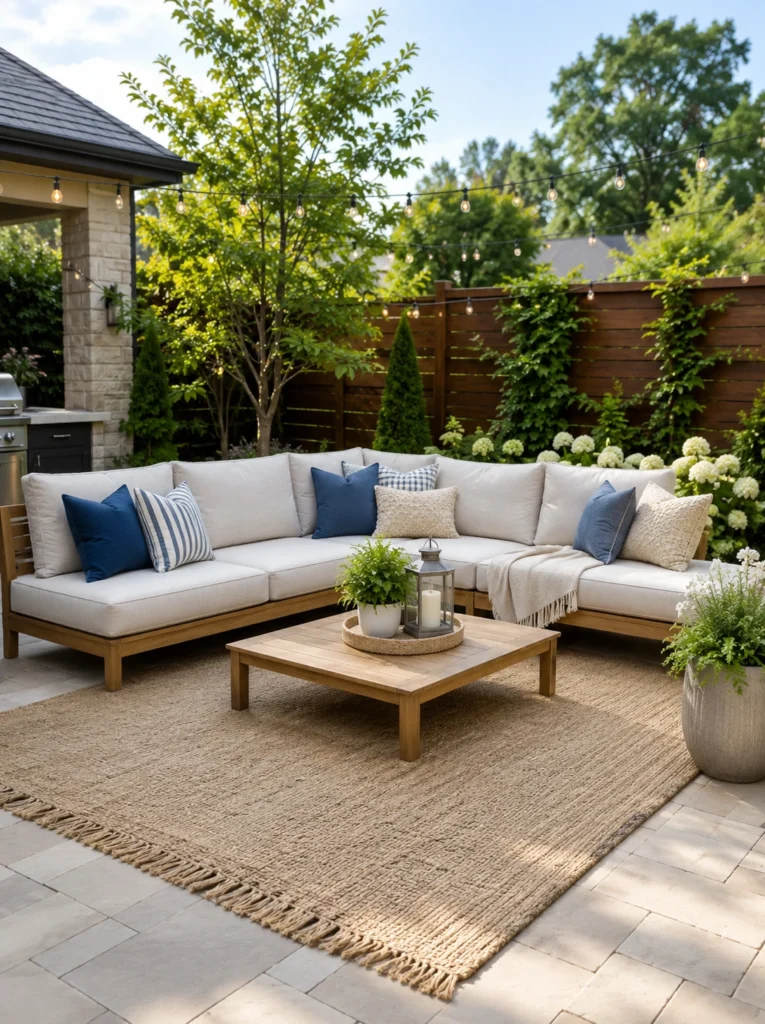 23. Outdoor Rug and Sectional Set