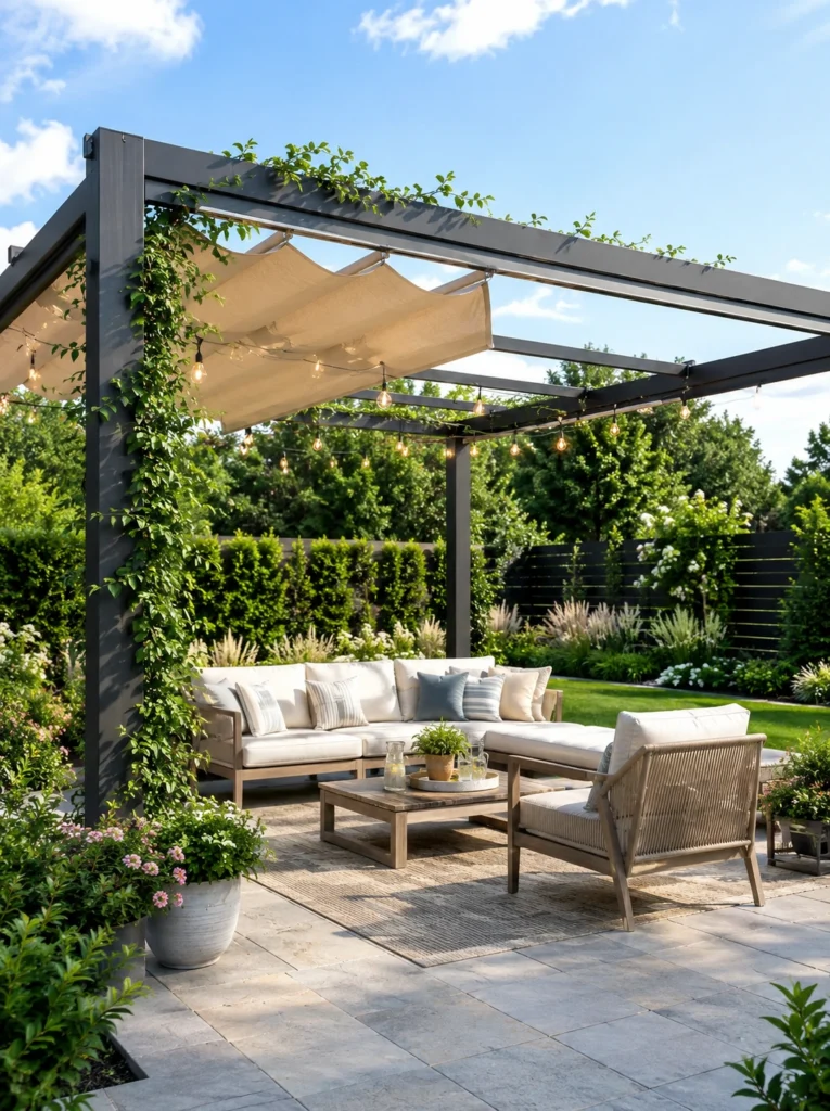 3. Retractable Shade Pergola